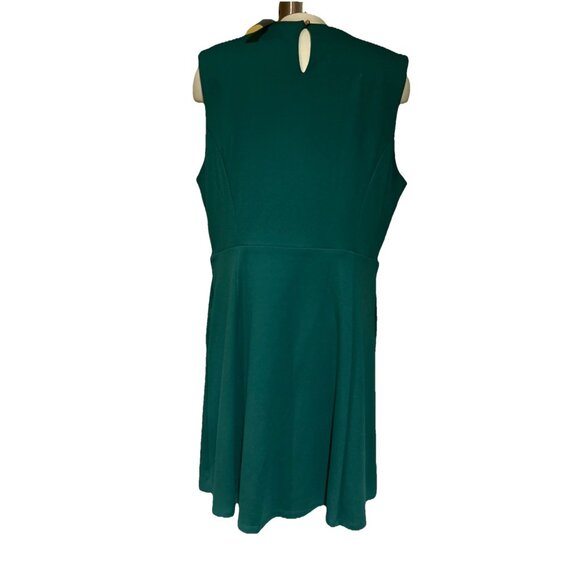 Holiday Sleeveless Green Black Bow Dress Coquette Draper James Pockets New - Picture 8 of 14